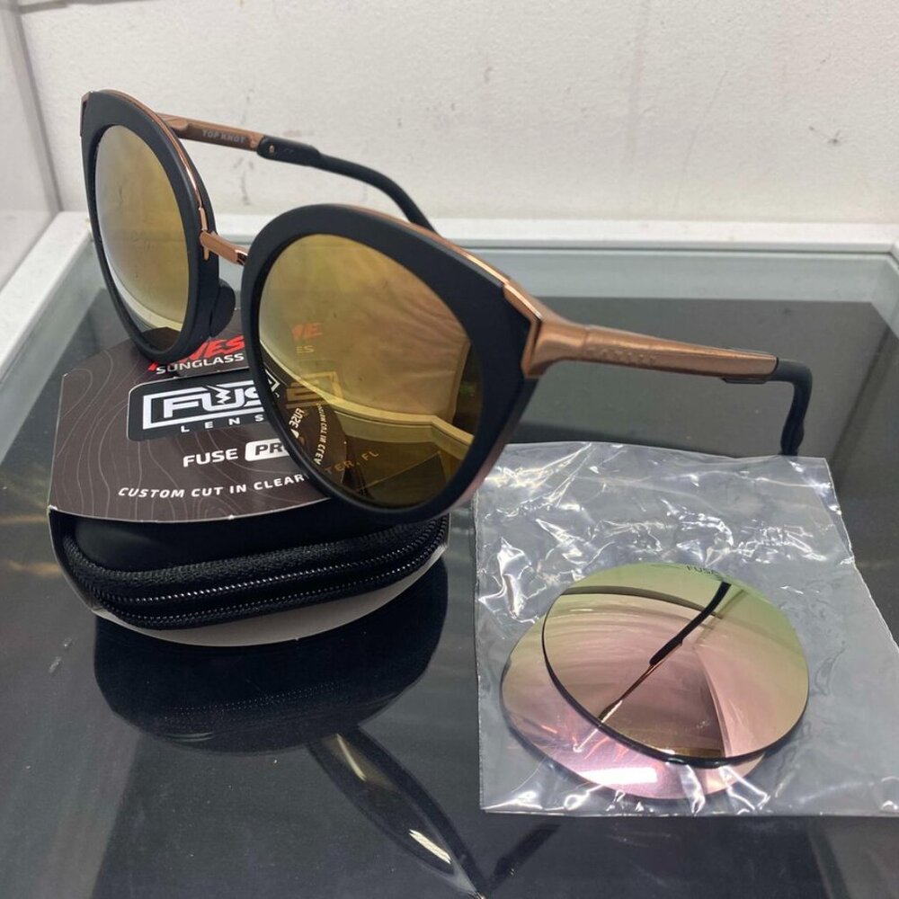 Oakley Top Knot Velvet Black Sunglasses rose gold polarized lenses